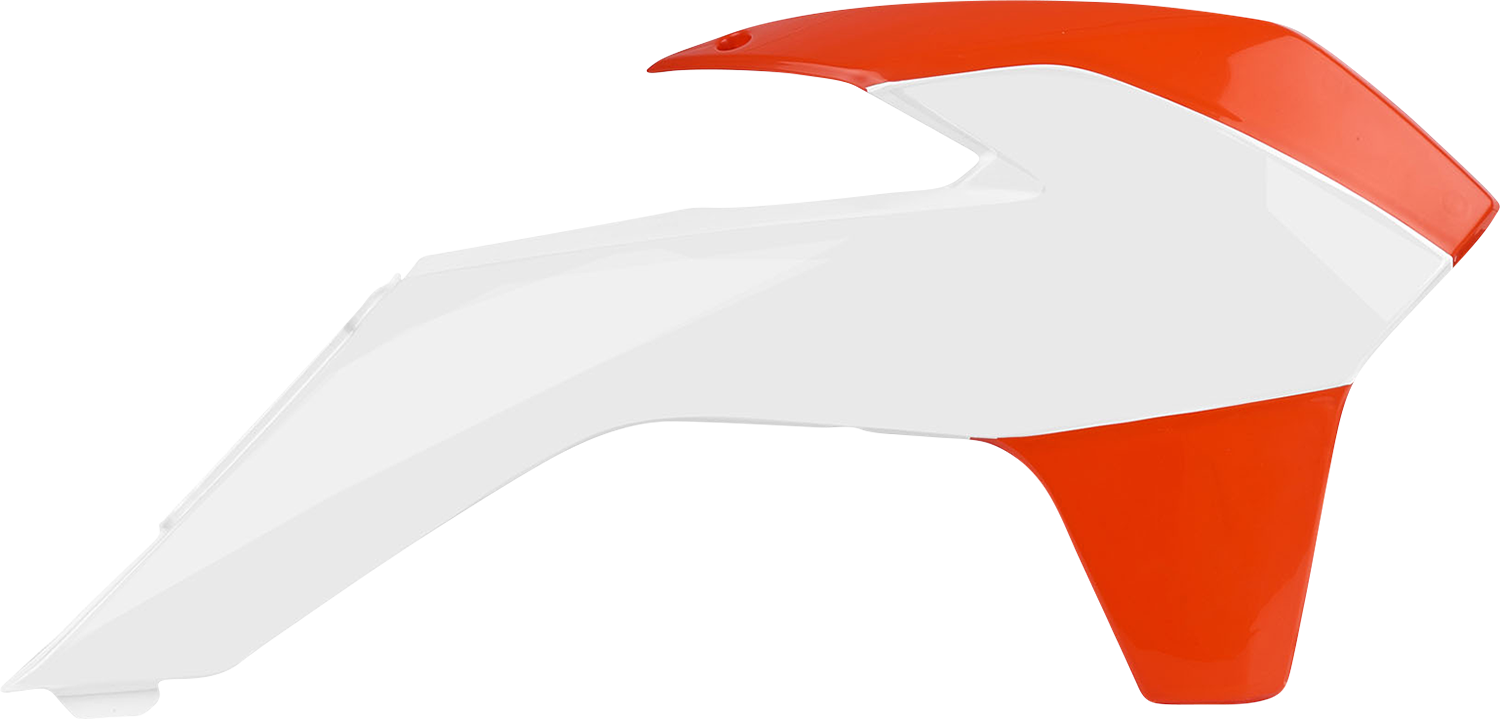 POLISPORT Radiator Cover - White/Orange - KTM 8417400001