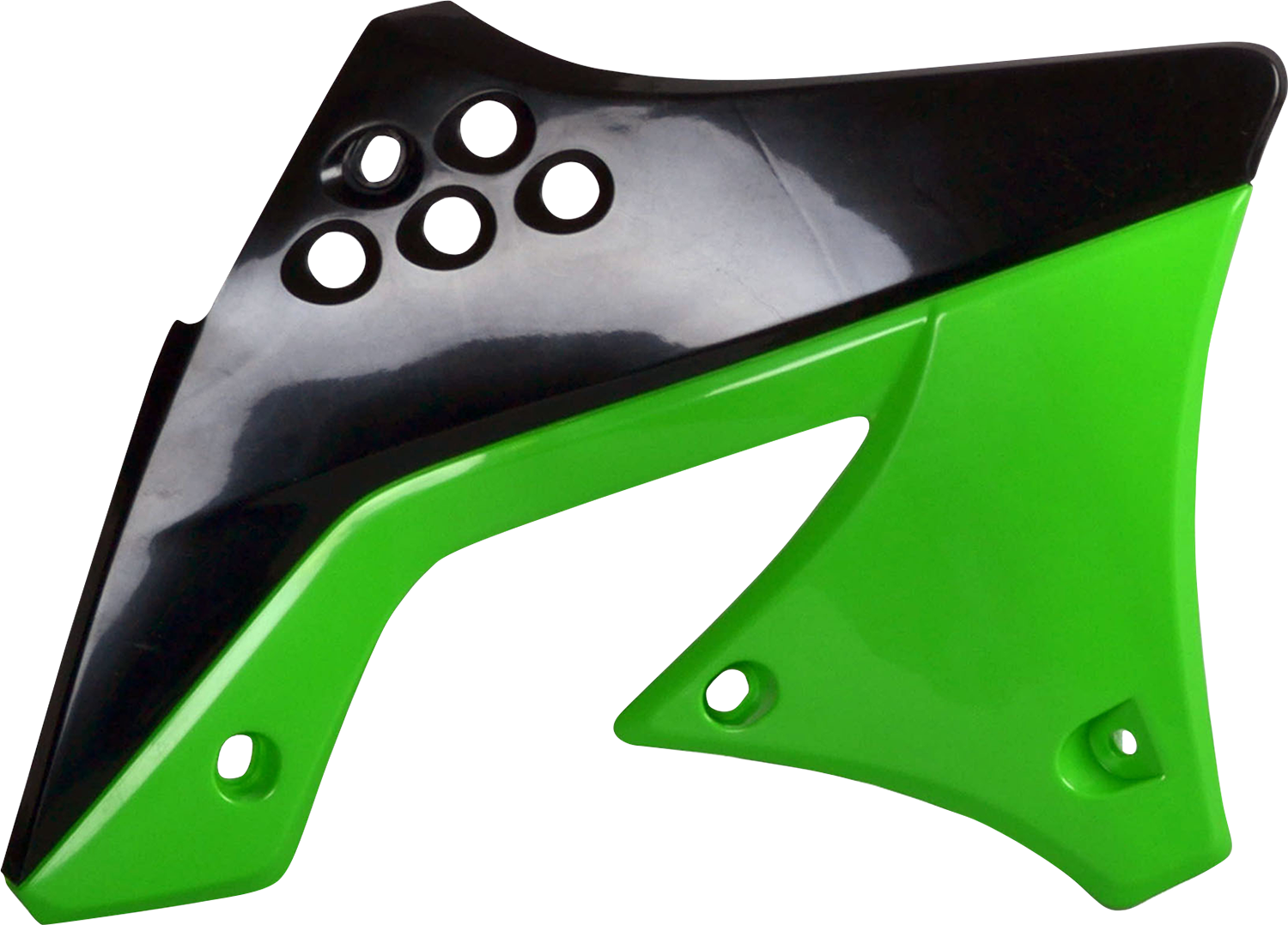 POLISPORT Radiator Cover - '09/ '11 OEM Black/Green - KX 250F 8412800004