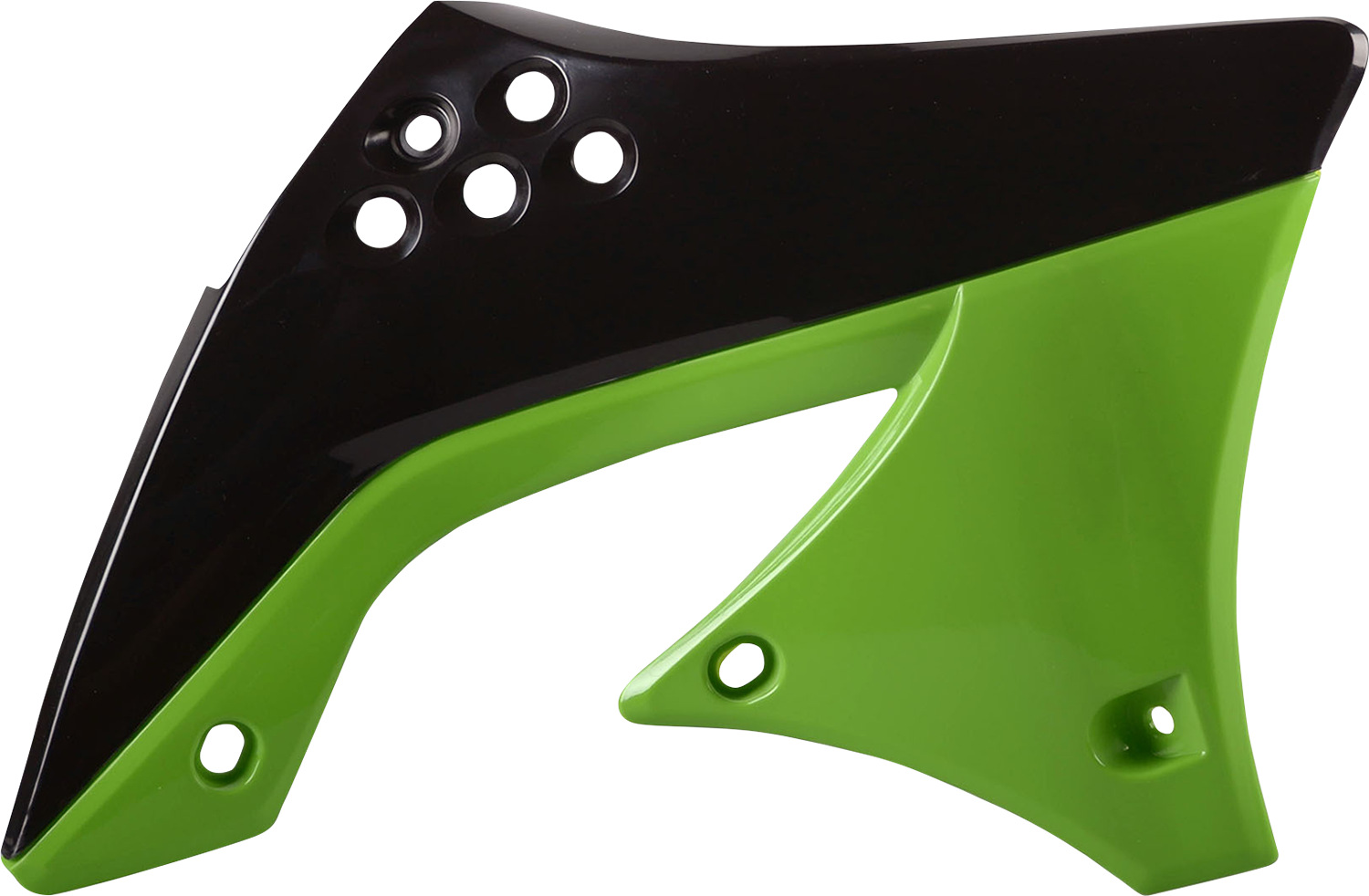 POLISPORT Radiator Cover - '09/ '11 OEM Black/Green - KX 450F 8412900004