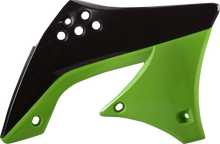 POLISPORT Radiator Cover - '09/ '11 OEM Black/Green - KX 450F 8412900004