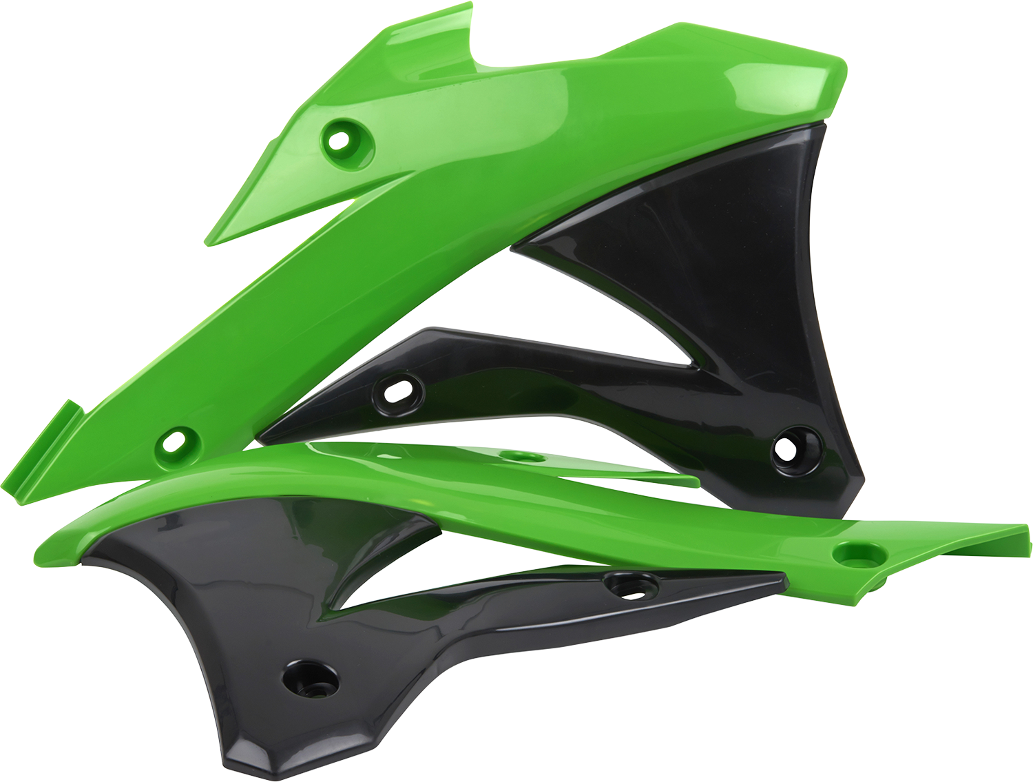 POLISPORT Radiator Cover - OEM Green/Black - KX 85/100 8417300001
