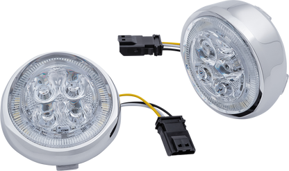 CIRO Turn Signal Insert - Front - Chrome/Clear 45403