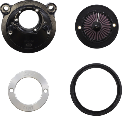 S&S CYCLE Air Stinger Stealth Air Cleaner Kit - Black Chrome Ring 170-0724A