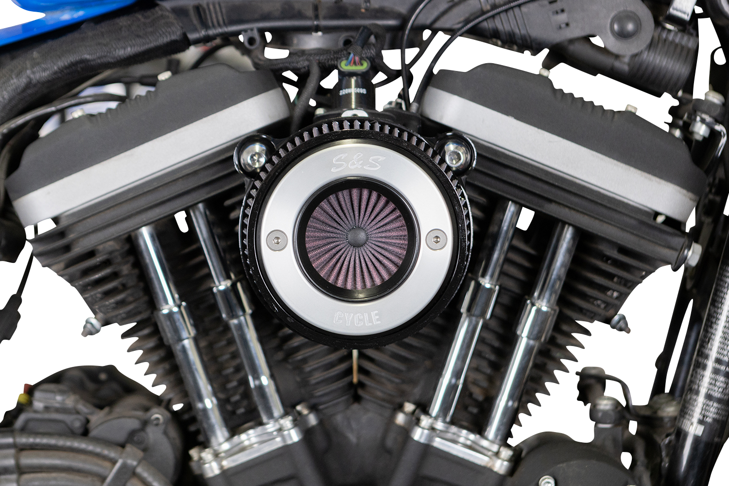 S&S CYCLE Air Stinger Stealth Air Cleaner Kit - Black Chrome Ring 170-0724A