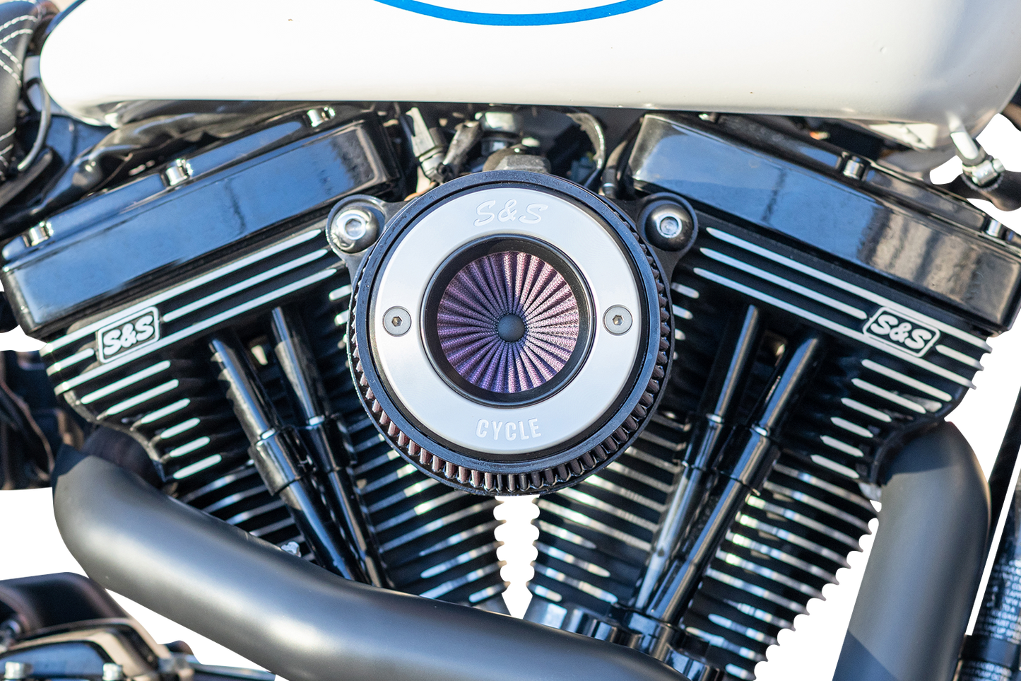 S&S CYCLE Air Stinger Stealth Air Cleaner Kit - Black Chrome Ring 170-0716A