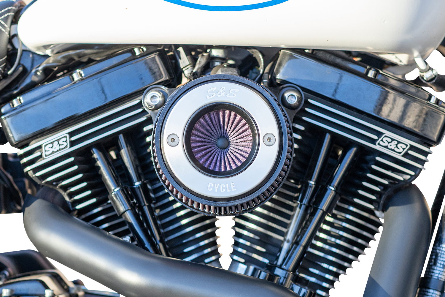 S&S CYCLE Air Stinger Stealth Air Cleaner Kit - Black Chrome Ring 170-0716A