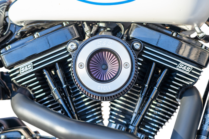 S&S CYCLE Air Stinger Stealth Air Cleaner Kit - Black Chrome Ring 170-0716A