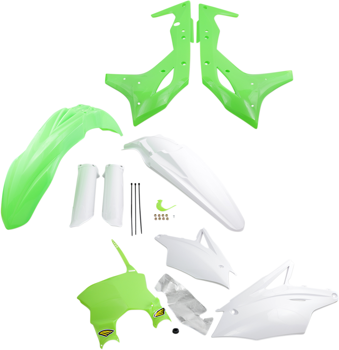 CYCRA Body Kit - Powerflow - Fluorescent Green/White - Kawasaki - KX 1CYC-9319-72F
