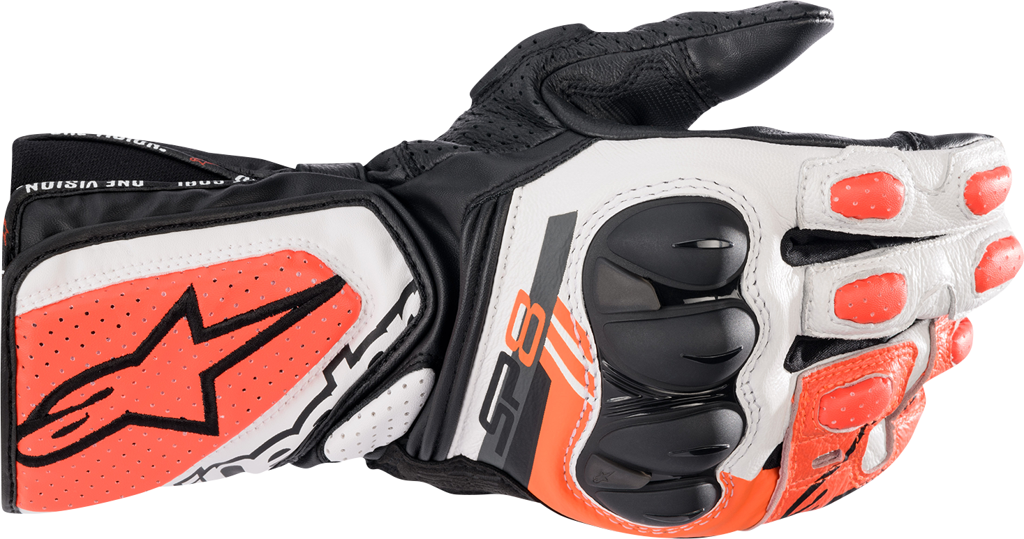 ALPINESTARS SP-8 V3 Gloves - Black/White/Fluo Red - Medium 3558321-1231-M