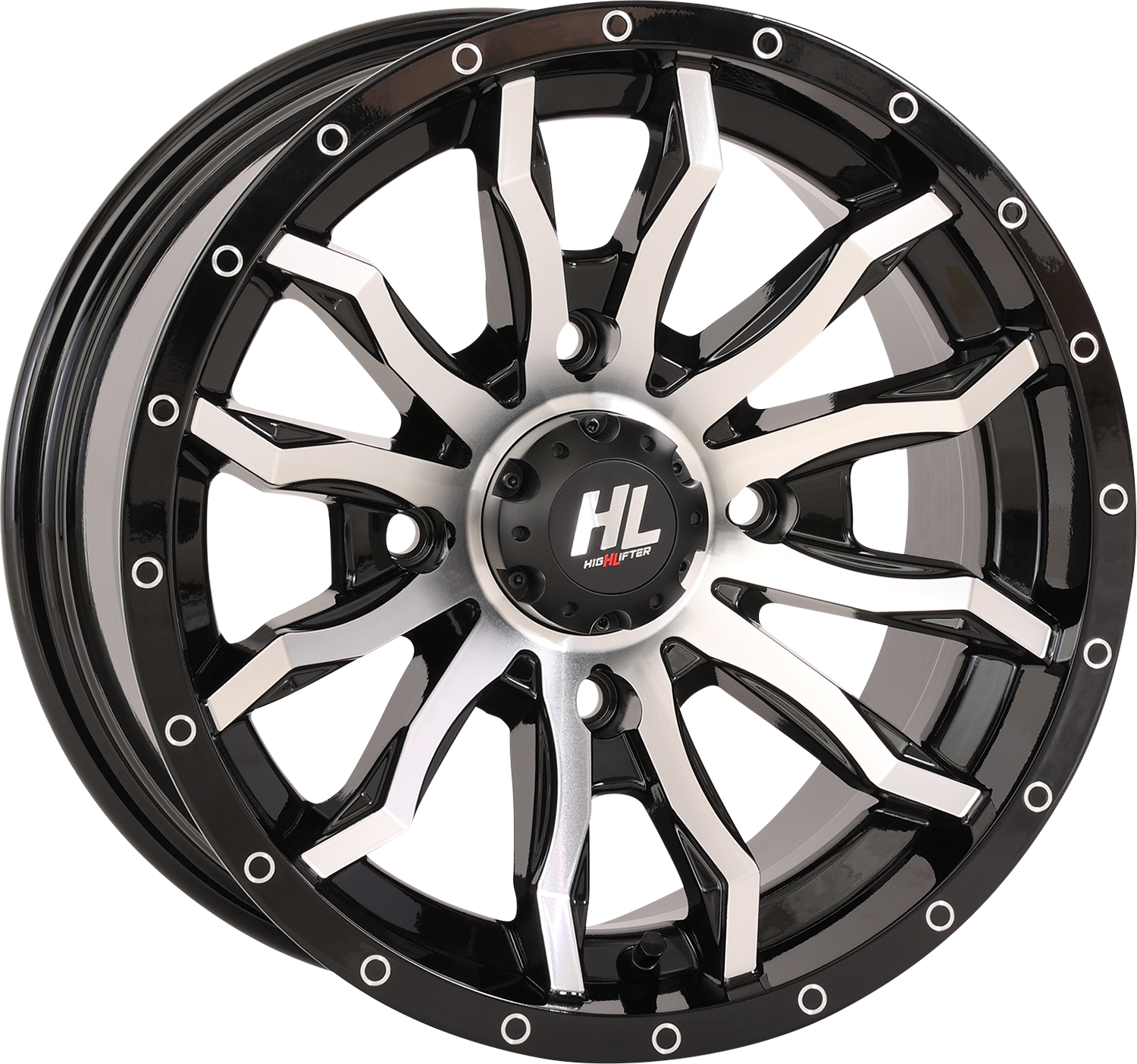 HIGH LIFTER Wheel - HL21 - Front/Rear - Gloss Black w/Machined - 22x7 - 4/137 - 4+3 (+10 mm) 22HL21-1137