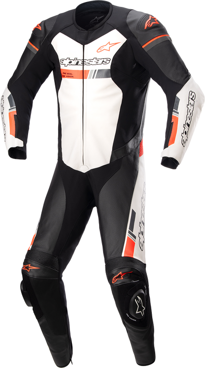ALPINESTARS GP Force Chaser 1-Piece Leather Suit - Black/White/Red Fluo - US 50 / EU 60 3150321-1231-60