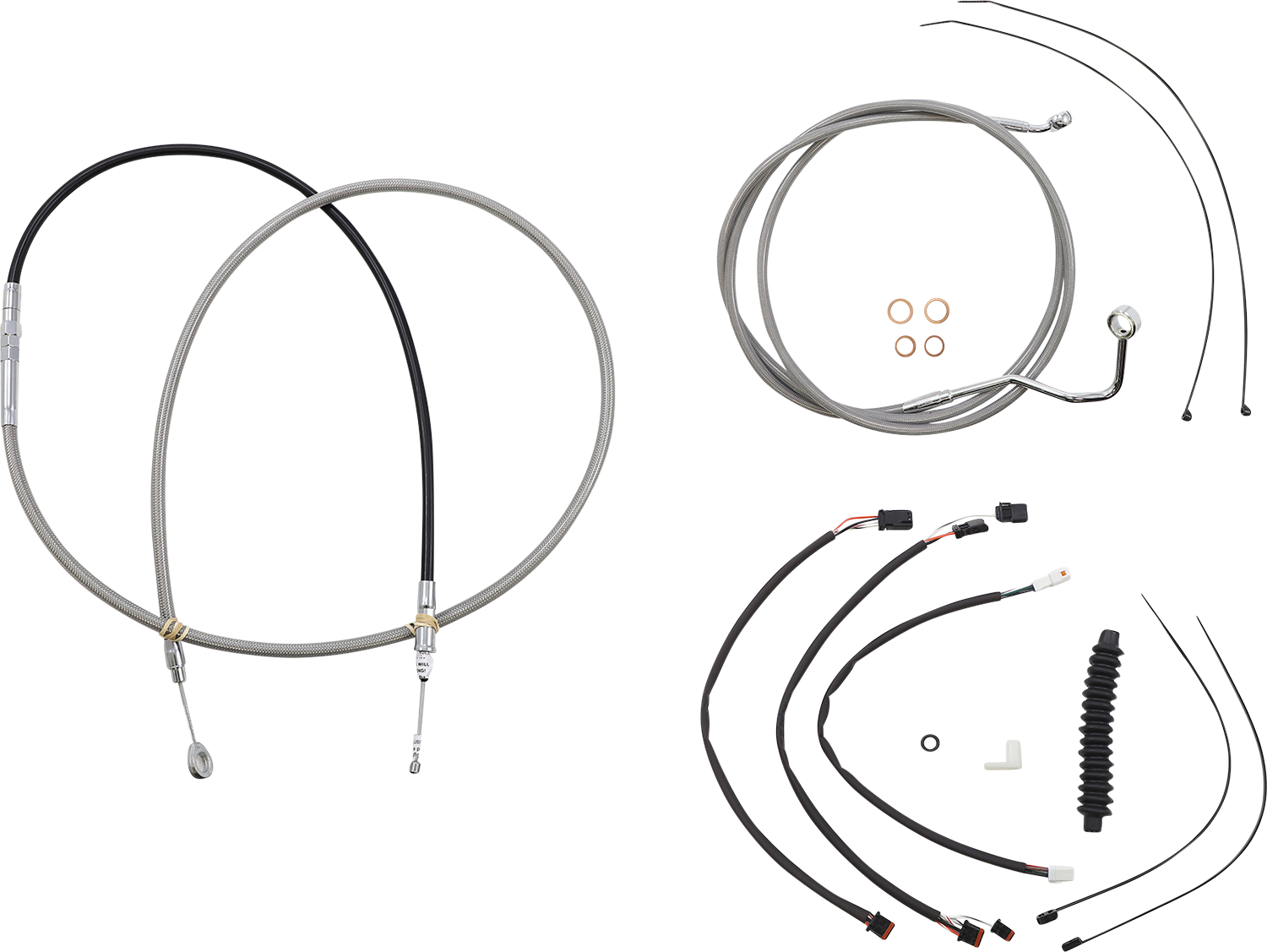MAGNUM SHIELDING XR Handlebar Installation Kit - 15"-17" Ape Hangers - '21-'23 FLTR - Stainless Steel/Chrome 589982