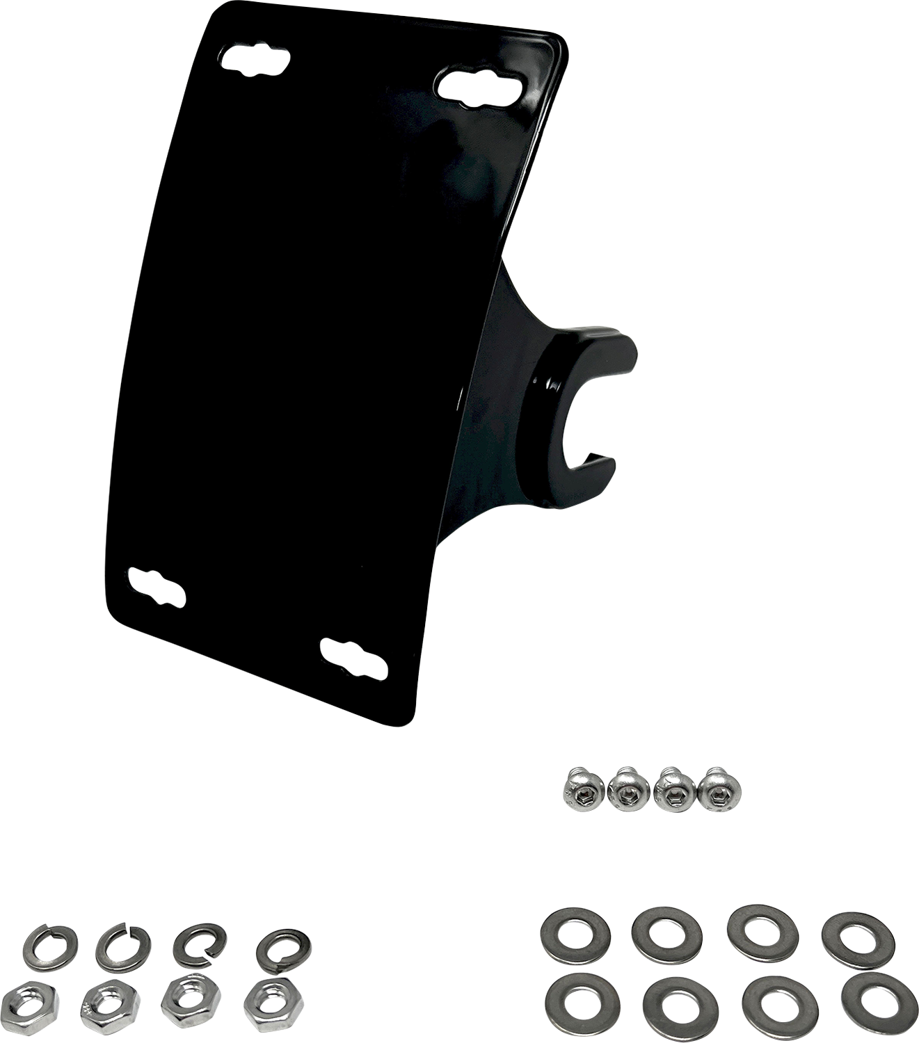 DK CUSTOM PRODUCTS License Plate Bracket - Axle-Mount - Black DK-M8LP-AX-CRV