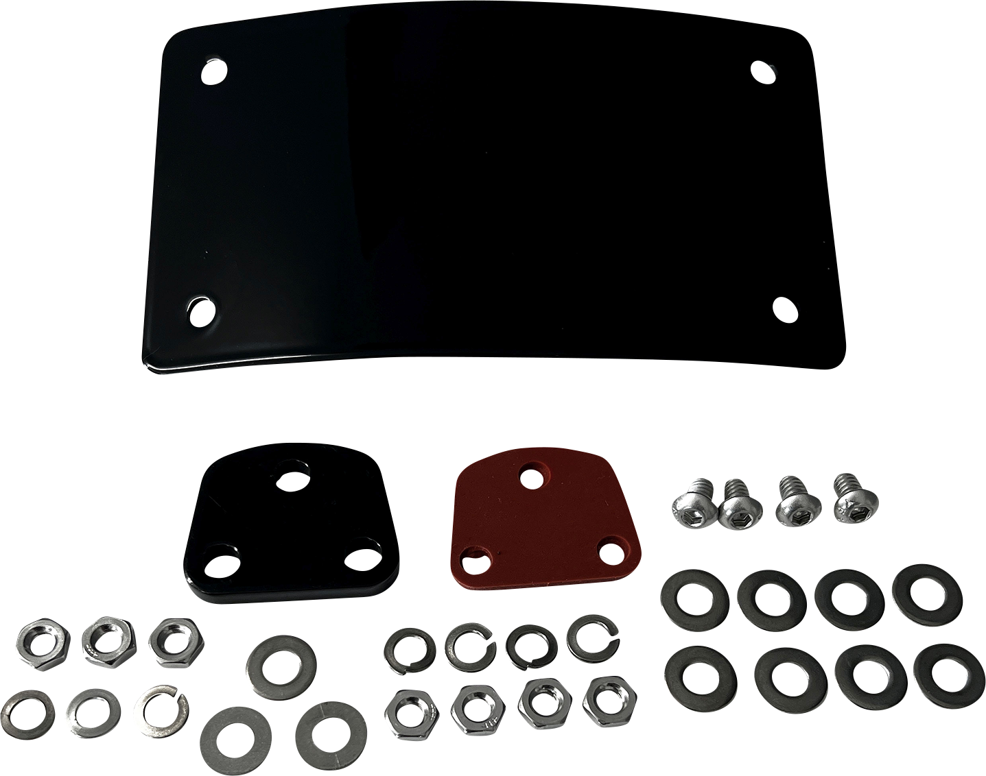 DK CUSTOM PRODUCTS License Plate Kit - Curved - Black - Harley-Davidson® DK-LPR-LP-LD