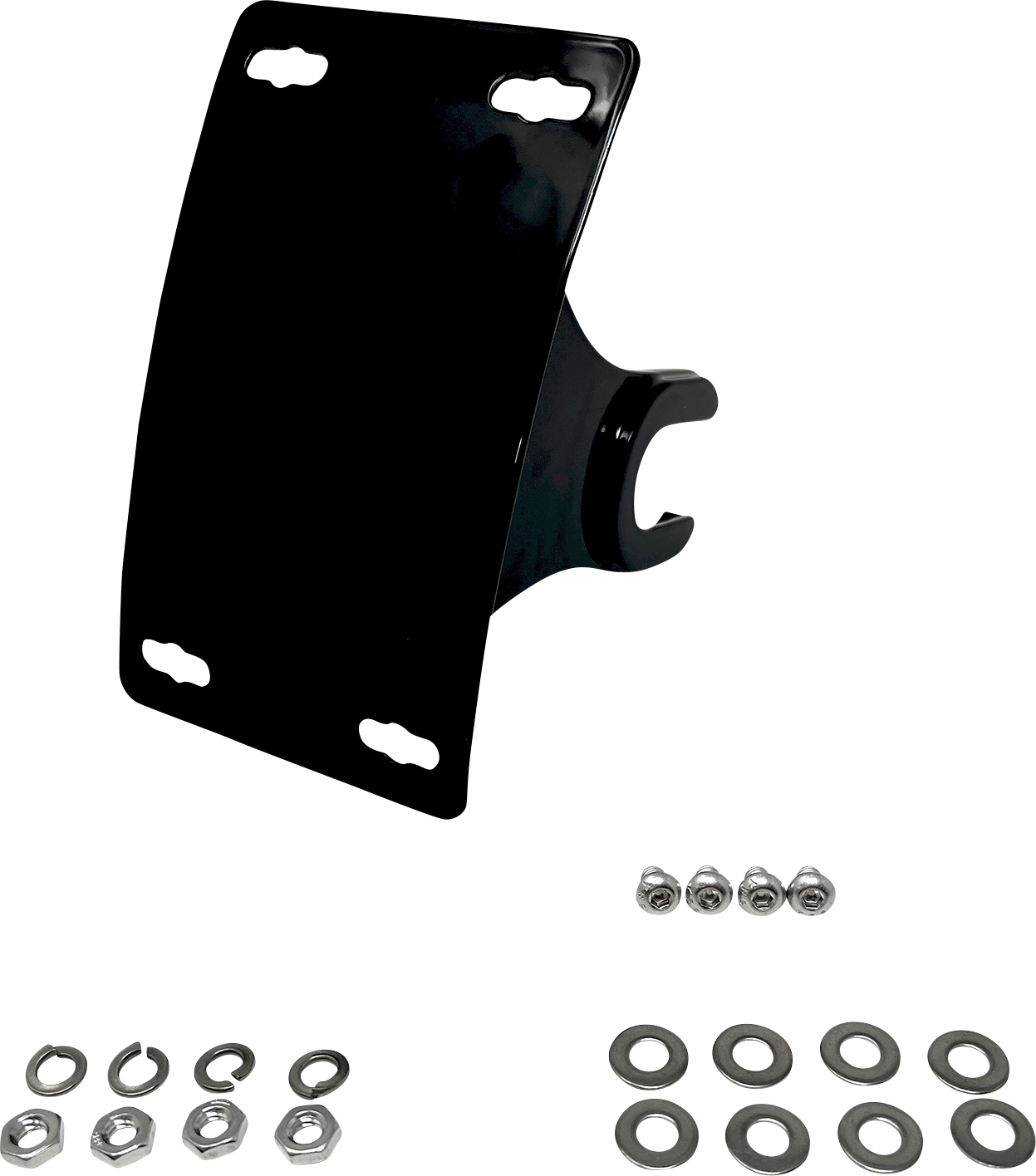 DK CUSTOM PRODUCTS License Plate Bracket - Axle-Mount - Black DK-M8LP-AX-CRV