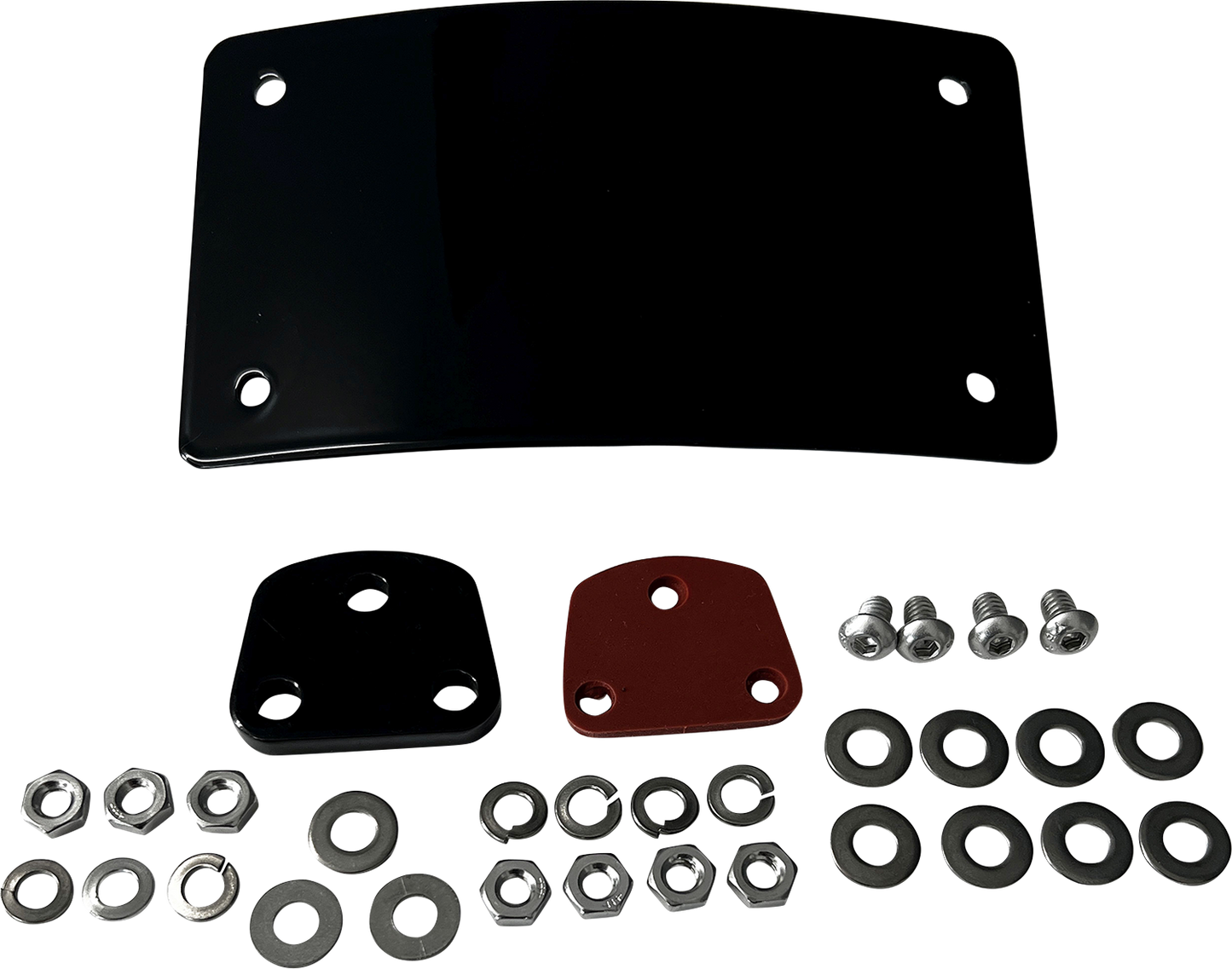 DK CUSTOM PRODUCTS License Plate Kit - Curved - Black - Harley-Davidson® DK-LPR-LP-LD
