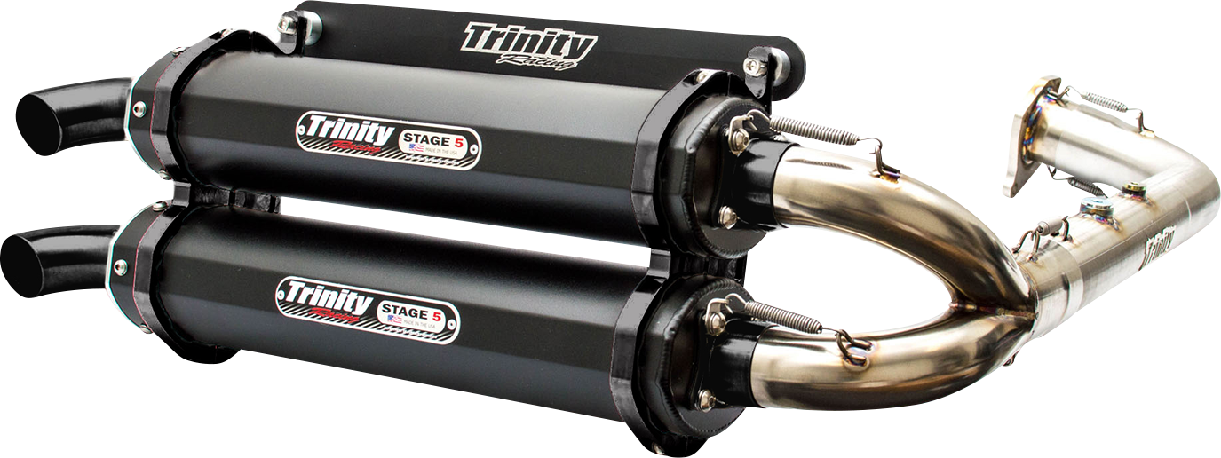 TRINITY RACING Stage 5 Dual Exhaust - Cerakote Black TR-4174D-C2