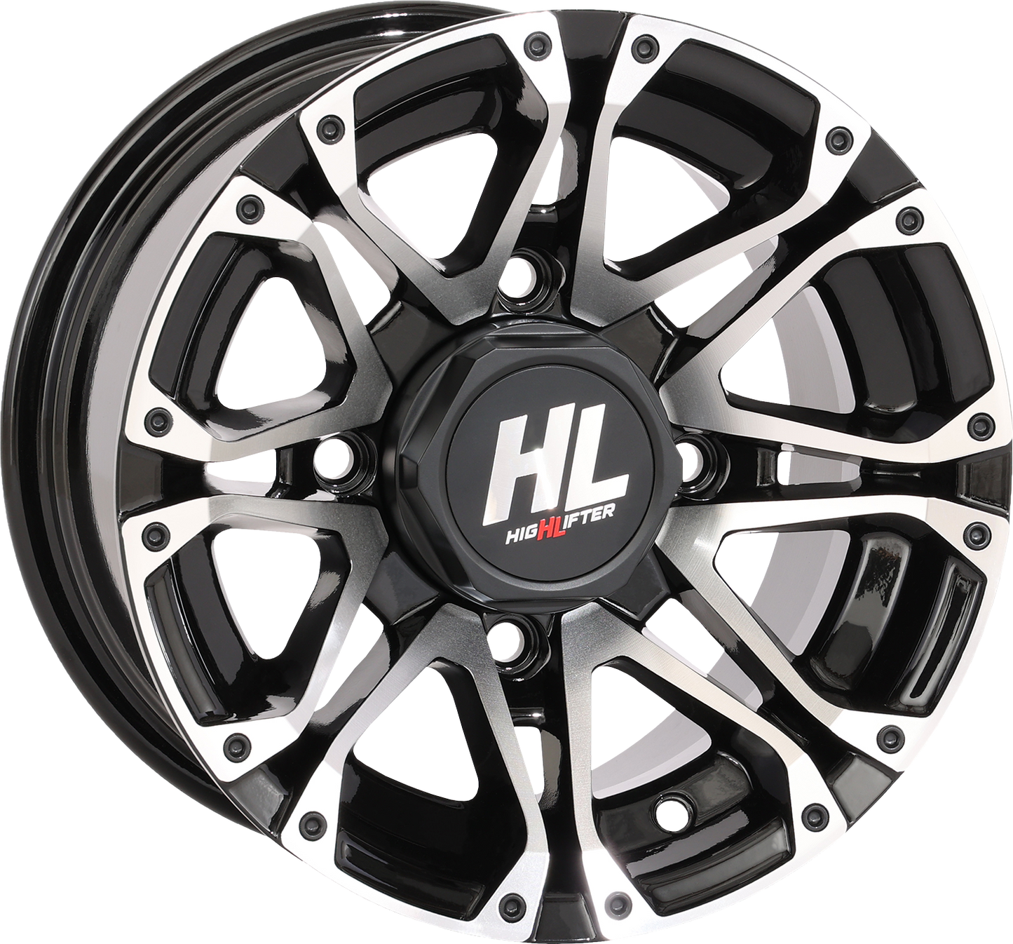 HIGH LIFTER Wheel - HL3 - Rear - Gloss Black w/Machined - 12x7 - 4/110 - 2+5 (-47 mm) 12HL03-1111