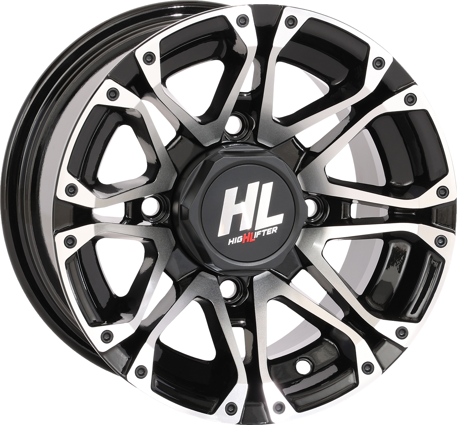 HIGH LIFTER Wheel - HL3 - Rear - Gloss Black w/Machined - 12x7 - 4/110 - 2+5 (-47 mm) 12HL03-1111