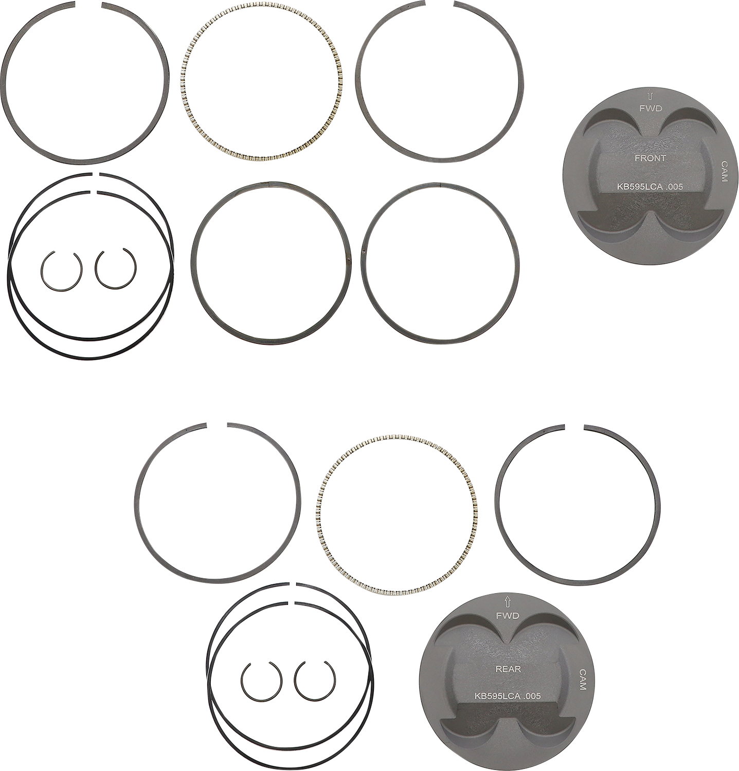 KB PERFORMANCE Piston Kit - 4.250" +0.005" - 11.8:1 CR - 124" Big Bore - 107" M8 KB595LCA.005
