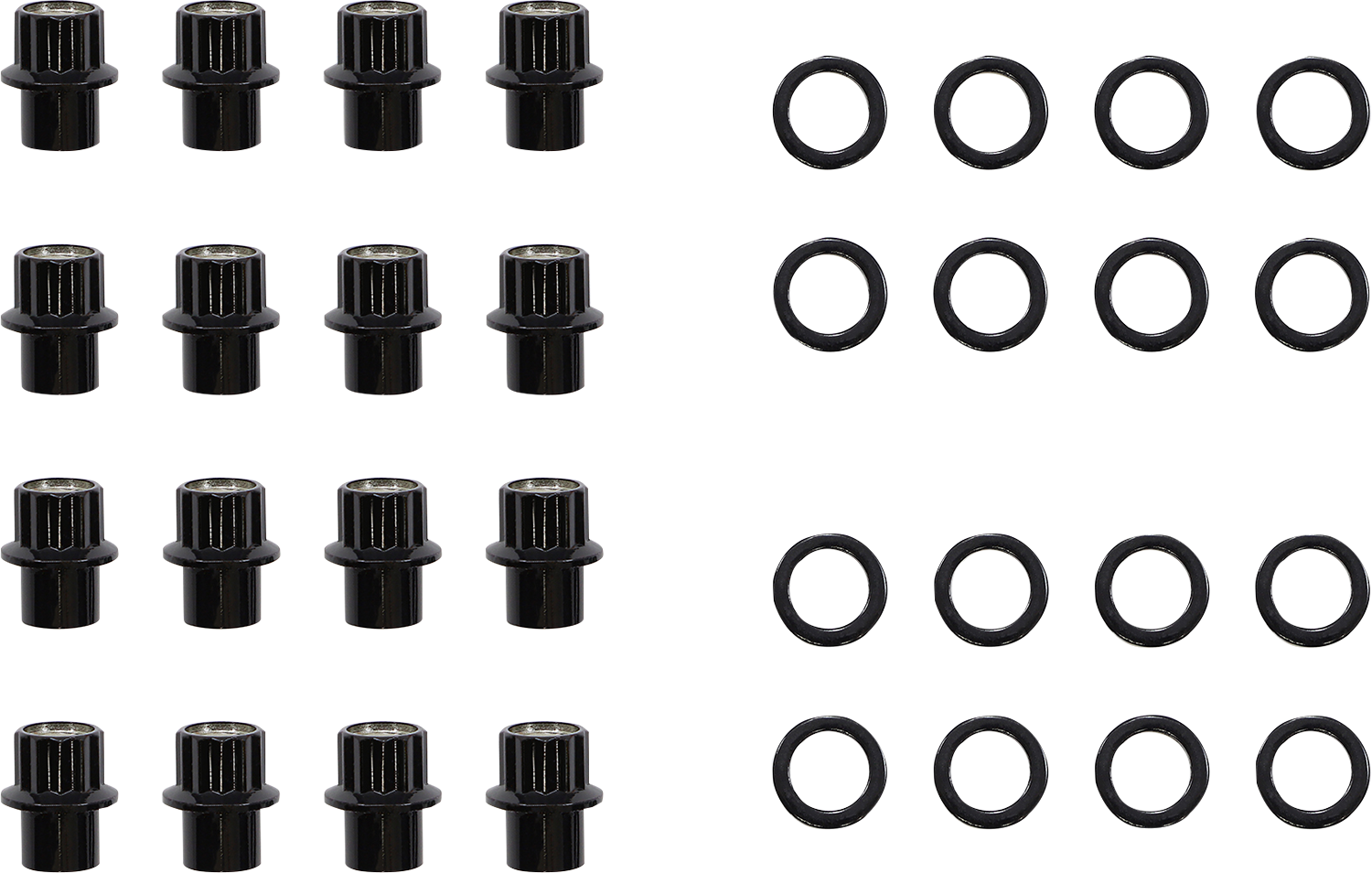 MOOSE OFFROAD Lug Nuts - Carbon Fiber Wheel - Steel - 12 mm x 1.25" - 16 Pack LNBOET12125ASKT
