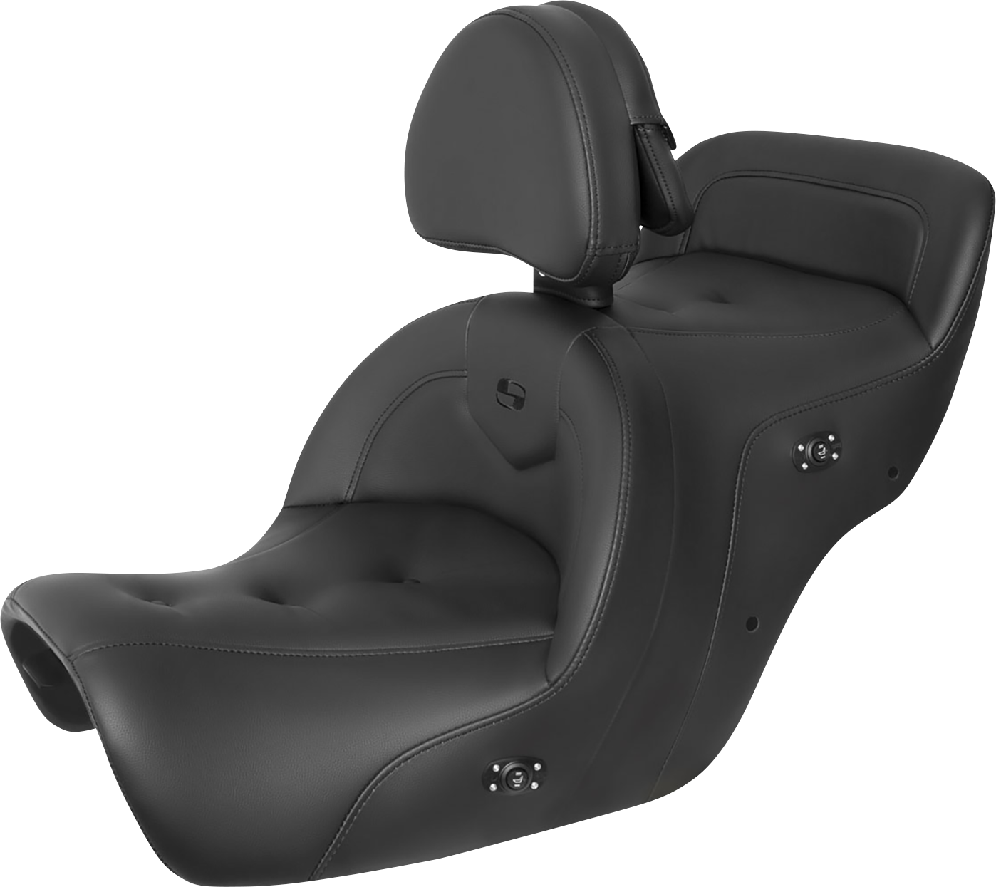 SADDLEMEN RoadSofa™ Seat - with Backrest - Pillow Top - Black - Heated - GL1500 '88-'00 H88-07-181BRHCT