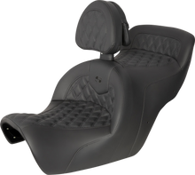 SADDLEMEN Seat - Roadsofa™ - With Backrest - Full Lattice Stitch - Black H88-07-182BR