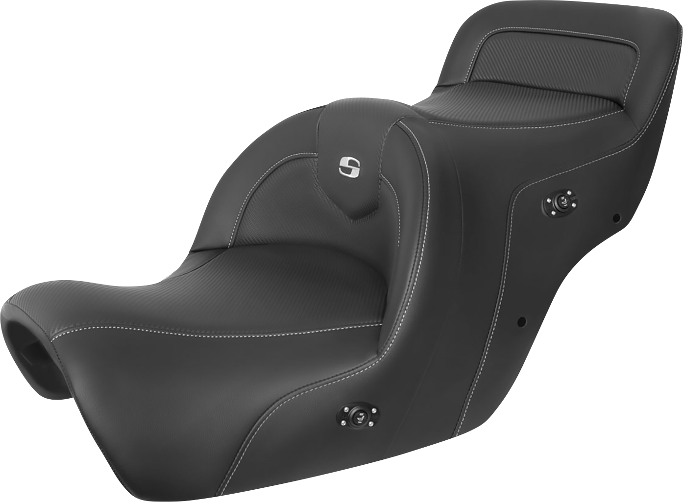 SADDLEMEN Heated Roadsofa™ Seat - Carbon Fiber - Without Backrest - Black - GL H88-07-185HCT