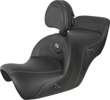SADDLEMEN Heated Roadsofa™ Seat - Carbon Fiber - With Backrest - Black - GL H88-07-185BRHCT