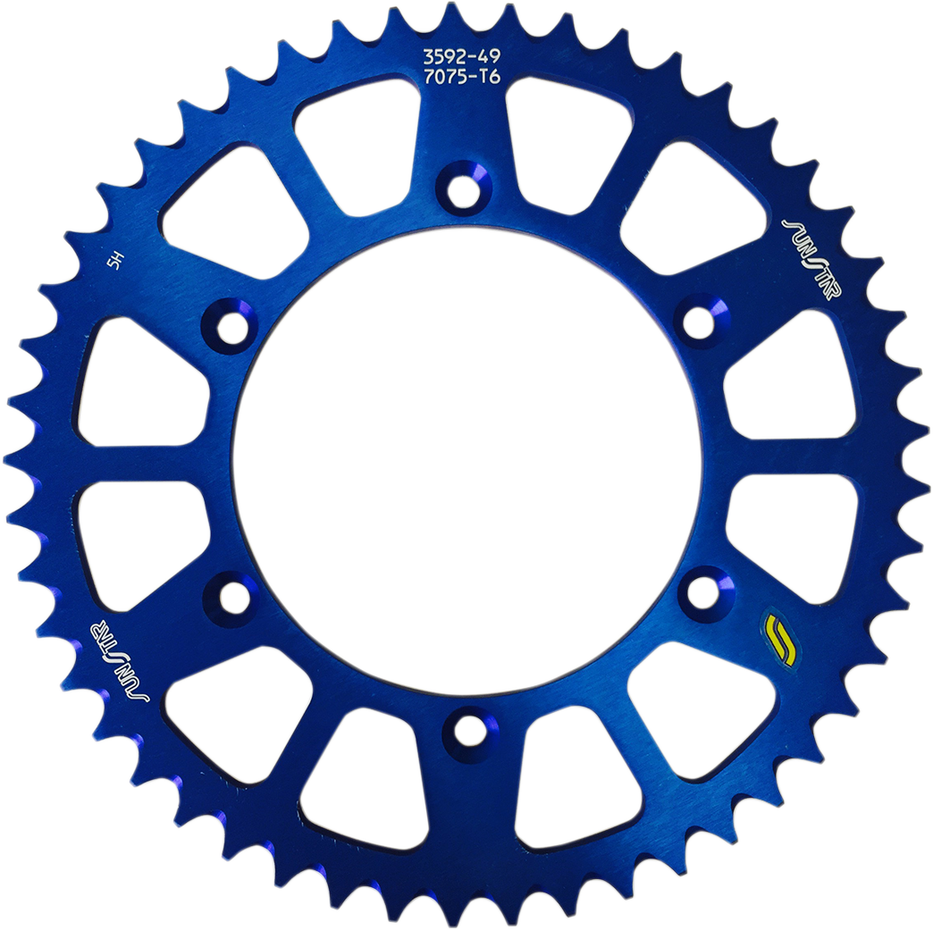 SUNSTAR SPROCKETS Rear Sprocket - 50 Tooth - Honda/Yamaha - Works/Blue 5-359250BL