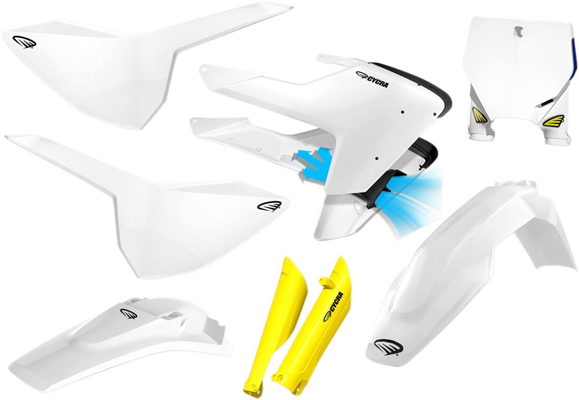 CYCRA Body Kit - Powerflow - OEM White/Yellow - Husqvarna - FC/FX/TC/TX 1CYC-9321-02