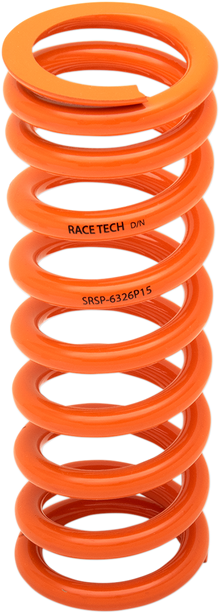 RACE TECH Progressively Wound Shock Spring - Orange - P15 - Spring Rate 195 lb/in - 285 lb/in SRSP 6326P15