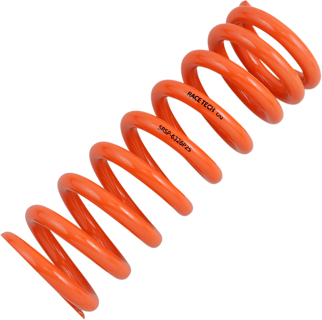 RACE TECH Progressively Wound Shock Spring - Orange - P25 - Spring Rate 493 lb/in SRSP 6326P25