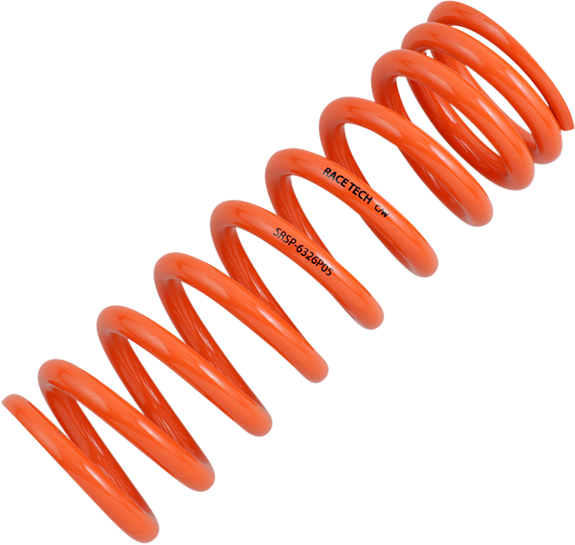 RACE TECH Progressively Wound Shock Spring - Orange - P05 - Spring Rate 336 lb/in SRSP 6326P05