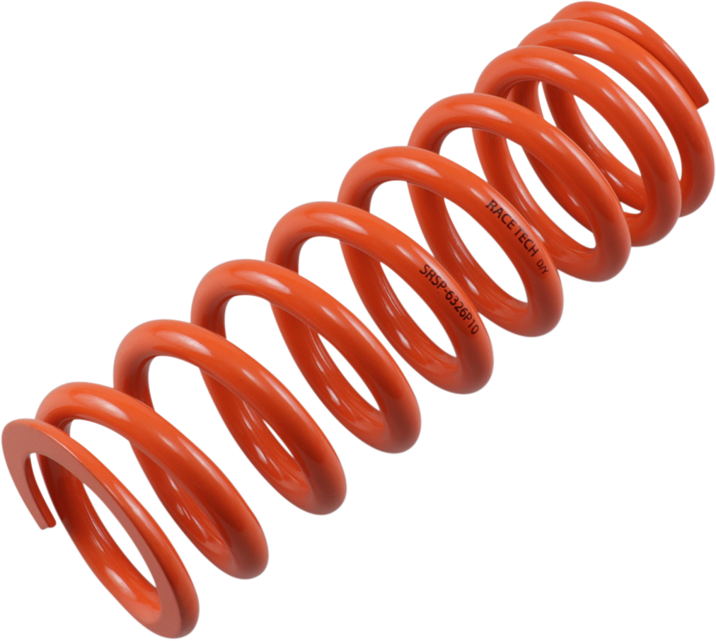 RACE TECH Progressively Wound Shock Spring - Orange - P10 - Spring Rate 375 lb/in SRSP 6326P10