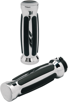 PRO-ONE PERF.MFG. Custom Straight Rubber Grips - Chrome 802430