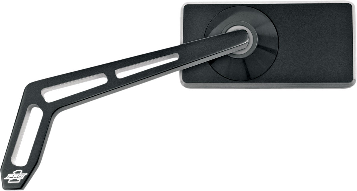 PRO-ONE PERF.MFG. Mirror - Weekend Warrior - Side View - 2 Tone/Cut-Out - Rectangle - Black - Left 102450B