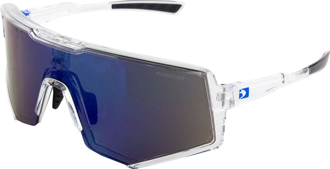 BOBSTER Sprocket Sunglasses - Crystal Clear - Blue Mirror Lens BSPR01