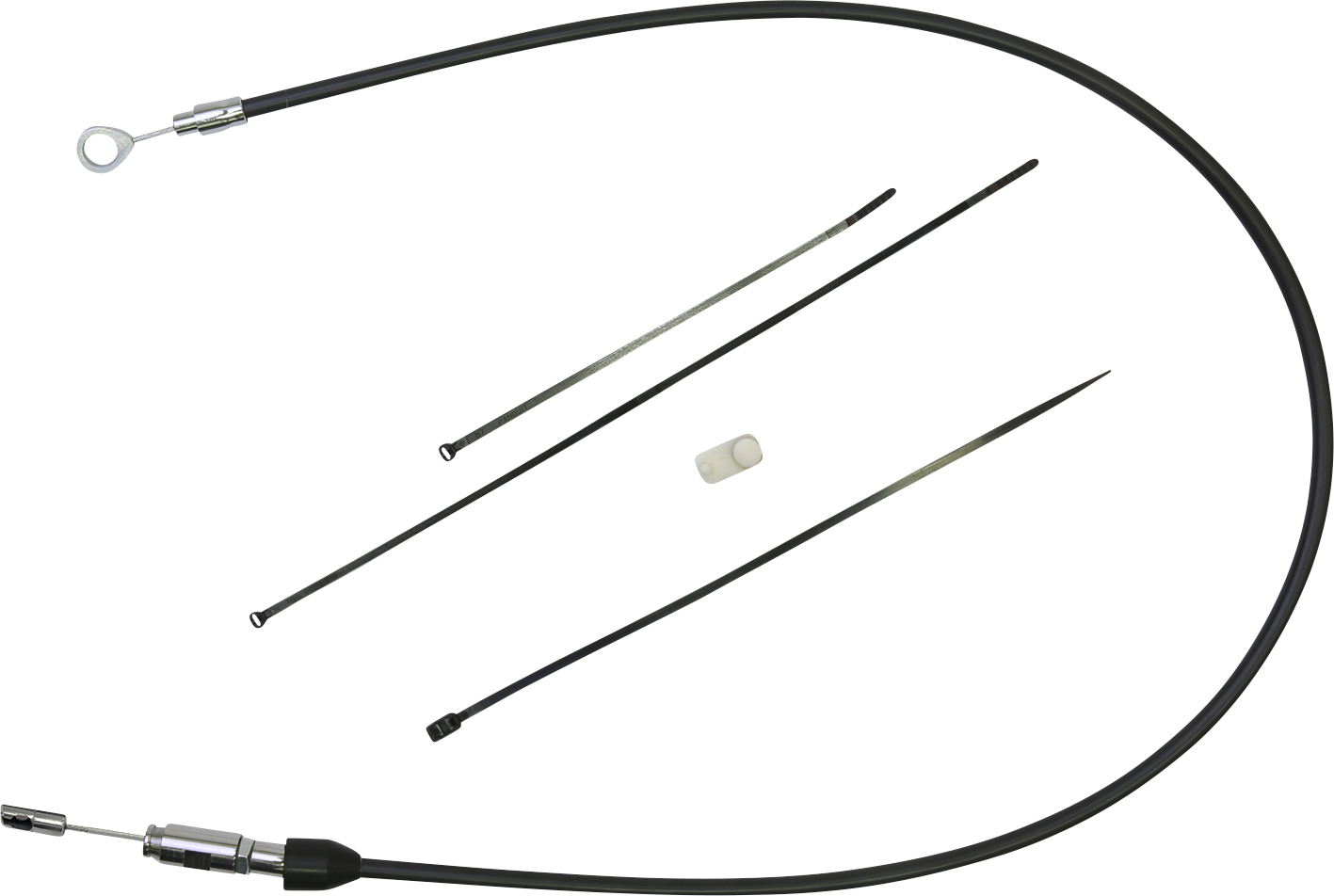 DRAG SPECIALTIES Quick Connect Clutch Cable - Upper - 56" - Black/Chrome 4323422HE