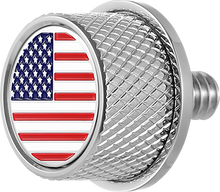 FIGURATI DESIGNS Seat Mounting Knob - Stainless Steel - American Flag FD20-SEAT KN-SS