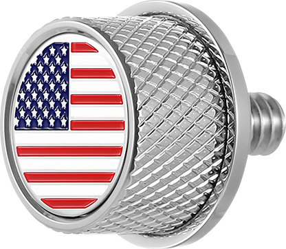 FIGURATI DESIGNS Seat Mounting Knob - Stainless Steel - American Flag FD20-SEAT KN-SS