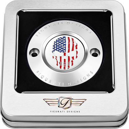 FIGURATI DESIGNS Timing Cover - 2 Hole - Skull - Stainless Steel FD24-TC-2H-SS
