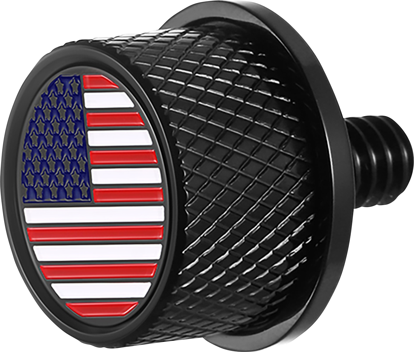 FIGURATI DESIGNS Seat Mounting Knob - Black - American Flag FD20-SEAT KN-BK