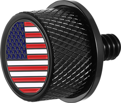 FIGURATI DESIGNS Seat Mounting Knob - Black - American Flag FD20-SEAT KN-BK