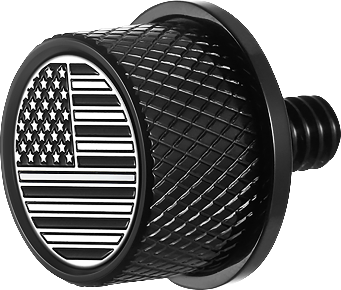 FIGURATI DESIGNS Seat Mounting Knob - Black - Black/White American Flag - Contrast Cut FD26-SEAT KN-BK
