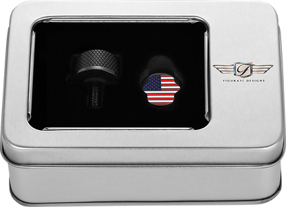 FIGURATI DESIGNS Seat Mounting Knob - Black - American Flag FD20-SEAT KN-BK