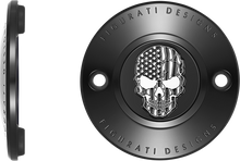 FIGURATI DESIGNS Timing Cover - 2 Hole - Skull - Contrast Cut - Black FD28-TC-2H-BLK