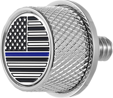FIGURATI DESIGNS Seat Mounting Knob - Stainless Steel - Blue Line American Flag FD70-SEAT KN-SS