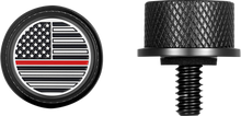 FIGURATI DESIGNS Seat Mounting Knob - Black - Red Line American Flag FD73-SEAT KN-BK