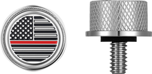FIGURATI DESIGNS Seat Mounting Knob - Stainless Steel - Red Line American Flag FD73-SEAT KN-SS